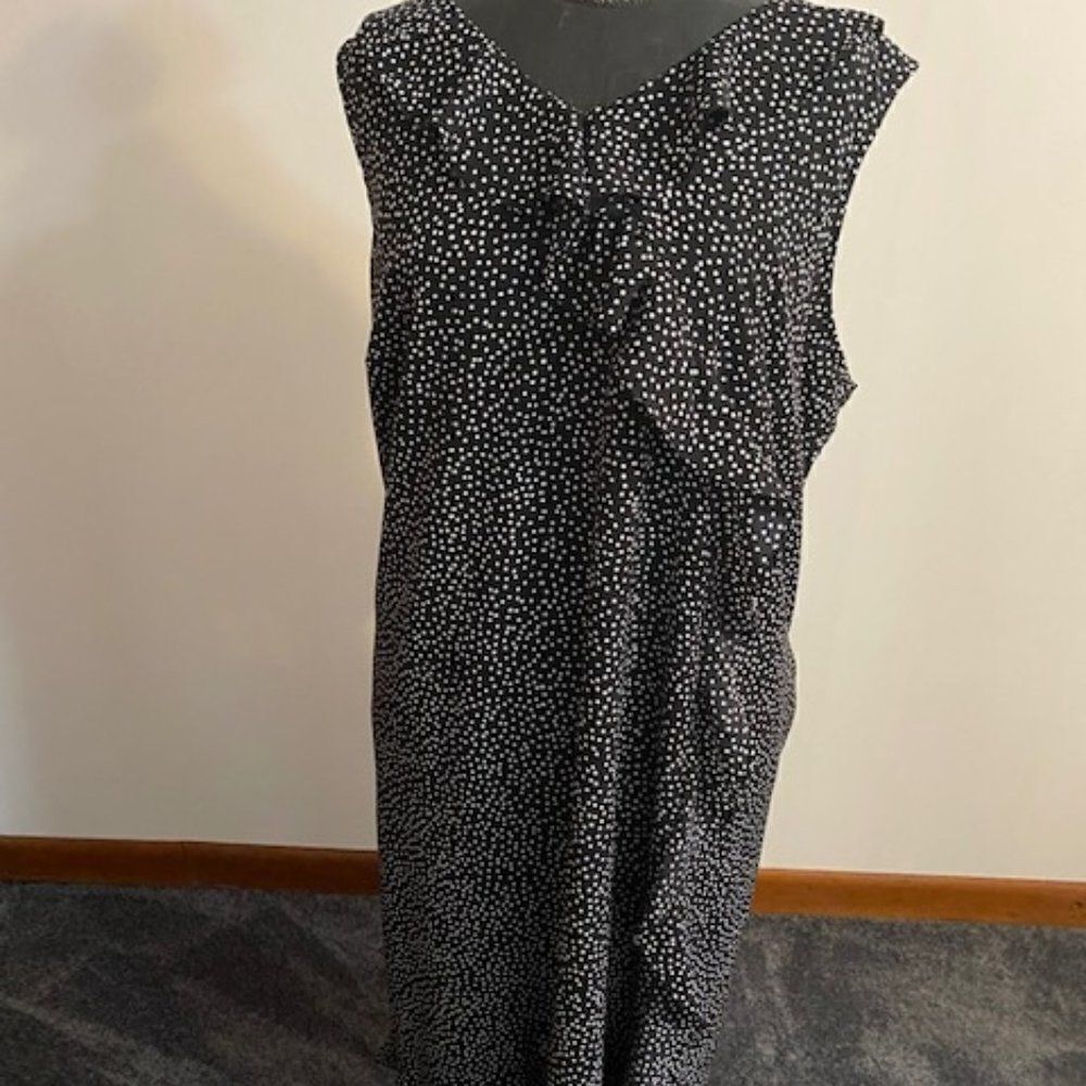 Croft & Barrow Black, White Polka dot dress, size 3X